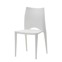 Set 4 sedie  colore bianco in polipropilene l. 45 h. 84 p. 54 hs. 45