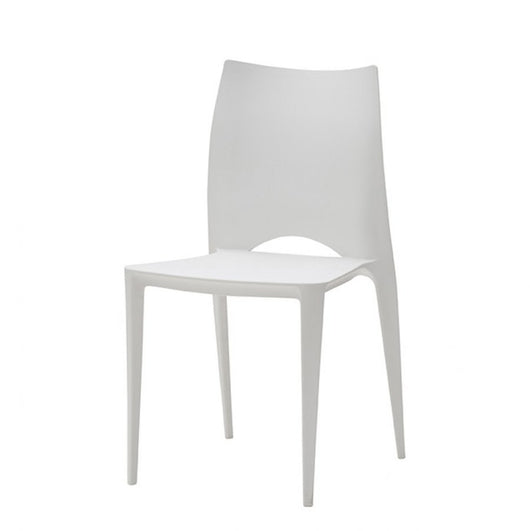 Set 4 sedie  colore bianco in polipropilene l. 45 h. 84 p. 54 hs. 45