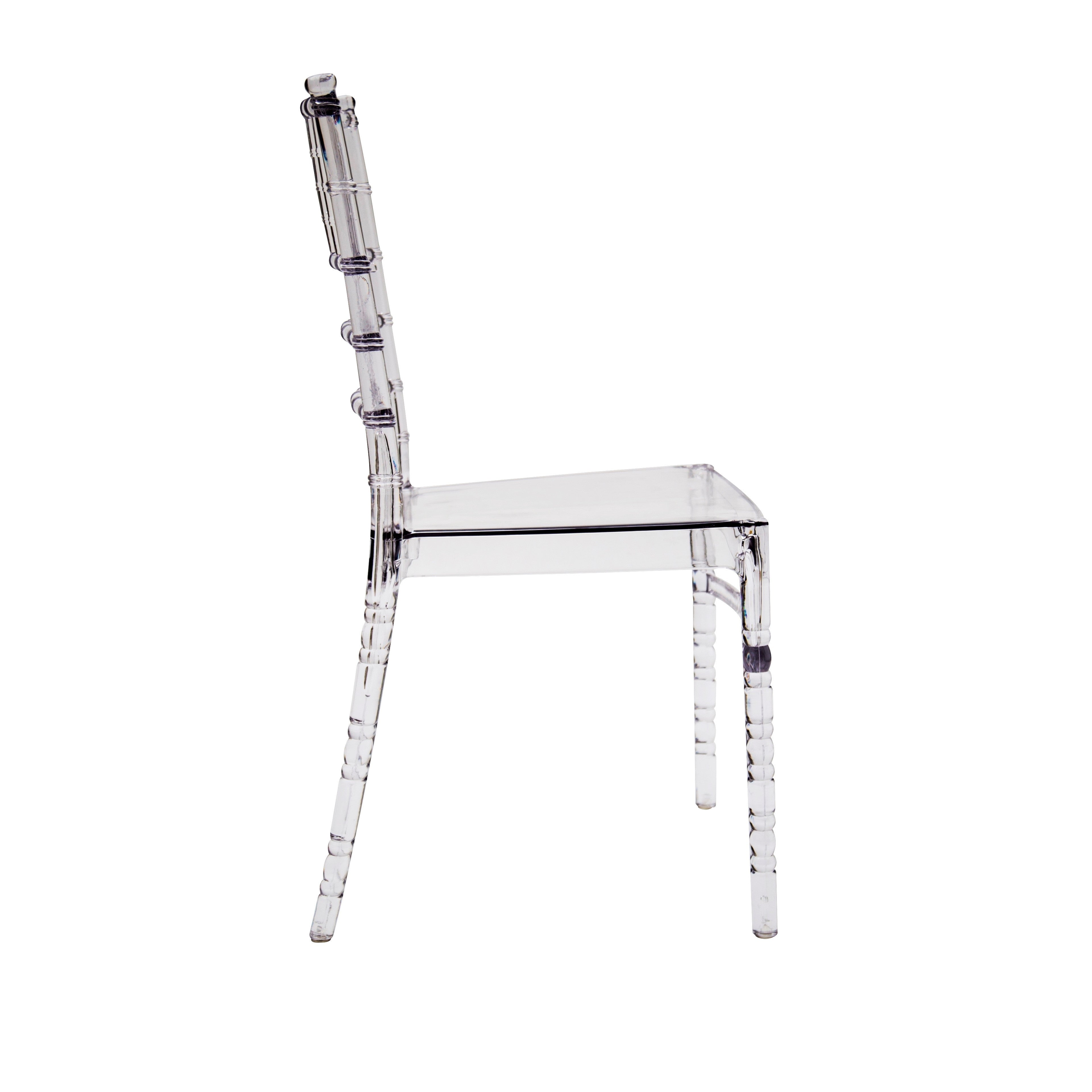 Set 4 sedie in polipropilene trasparente misure l.44,5 h.89 p.50,5 hs.45