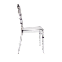 Set 4 sedie in polipropilene trasparente misure l.44,5 h.89 p.50,5 hs.45