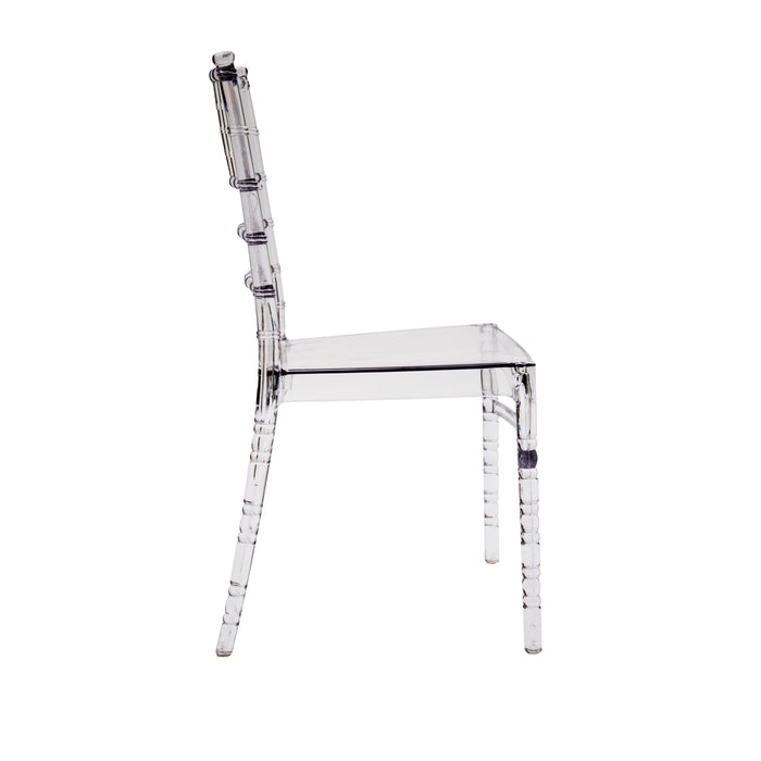 Set 4 sedie in polipropilene trasparente misure l.44,5 h.89 p.50,5 hs.45