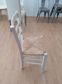 Set 02 sedie in legno massello finitura anilina bianco/paglia - Mobili 2G