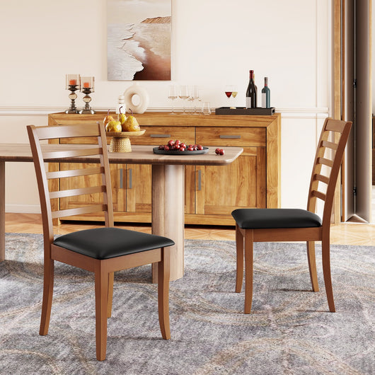 Sedie da cucina moderne imbottite con gambe in legno di gomma, Sedia laterale per soggiorno ristorante studio Nero-Sedie da pranzo