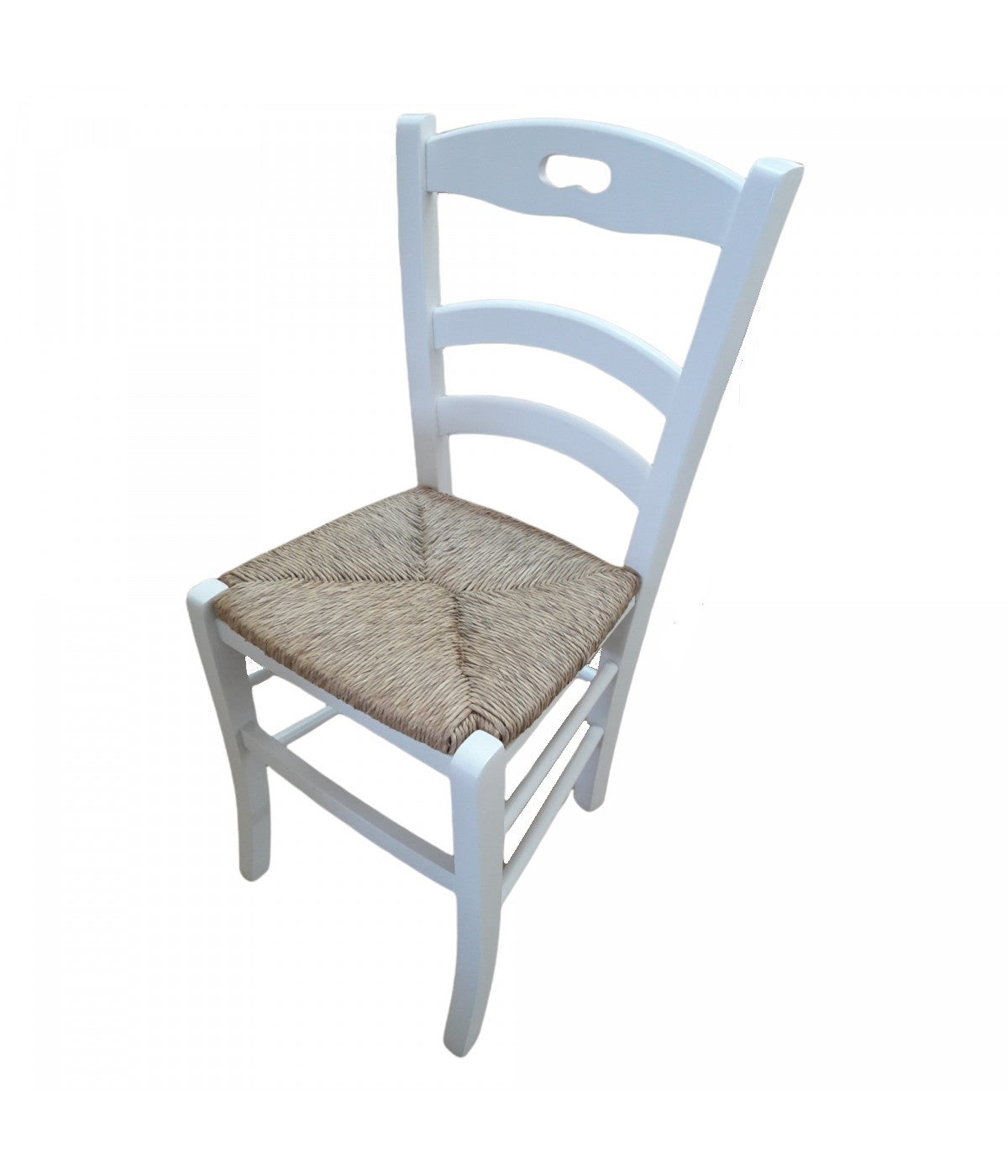 Set 2 sedie shabby impugnatura legno/paglia laccata bianca (1022) - Mobili 2G
