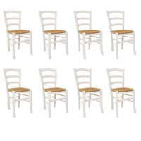 Set 8 pezzi sedia campagnola legno/paglia - Mobili 2G