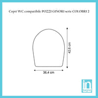Sedile compatibile wc POZZI GINORI serie COLIBRI 2 in termoindurente bianco