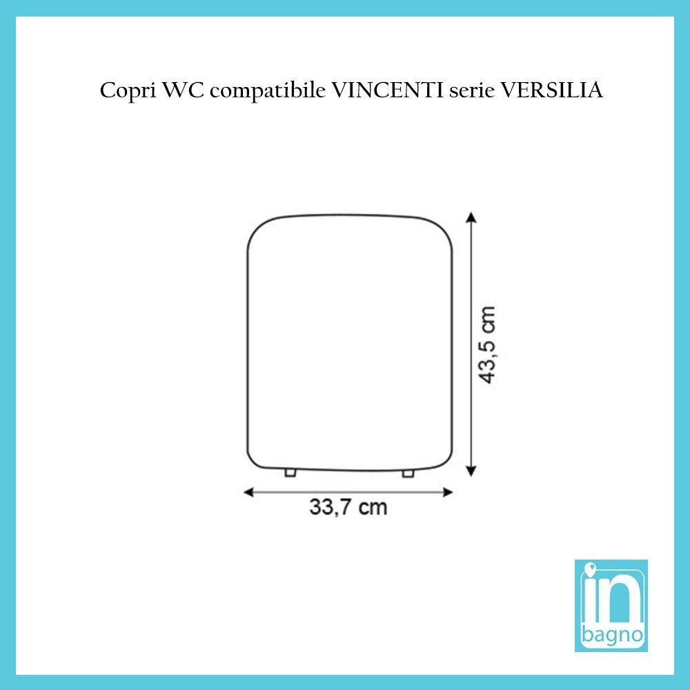 Sedile coprivaso dedicato VINCENTI linea VERSILIA in termoindurente bianco