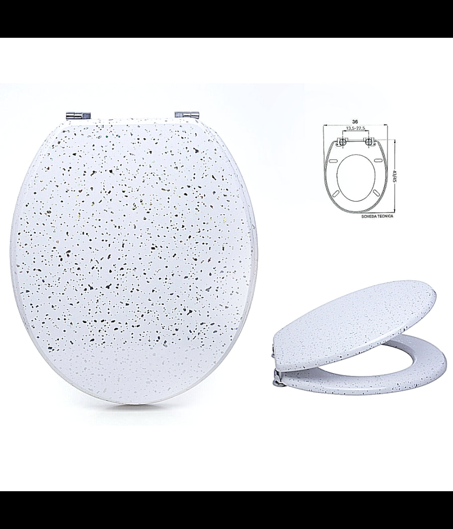 Sedile Copriwater Universale Per Bagno Copri Wc Water In Legno 18" Mod. 52997         3,5