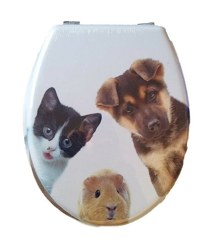 Sedile Copriwater Universale Per Bagno Copri Wc Water In Legno Cuccioli         3,5