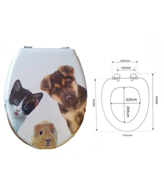 Sedile Copriwater Universale Per Bagno Copri Wc Water In Legno Cuccioli         3,5