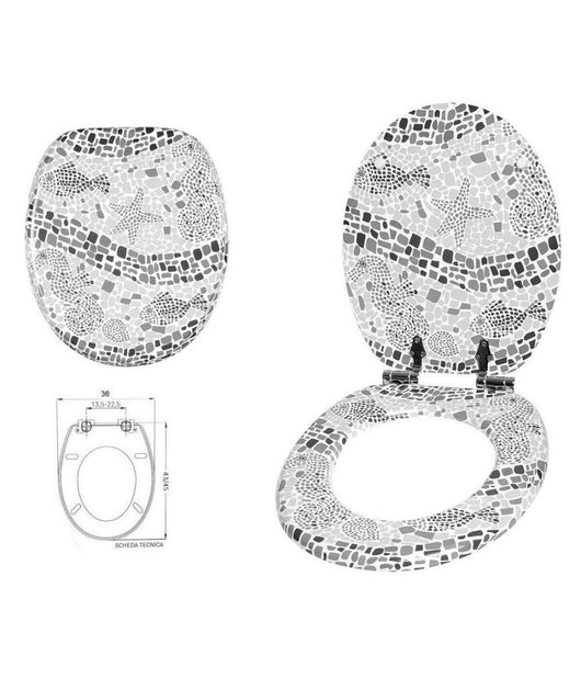 Sedile Copriwater Universale Per Bagno Copri Wc Water In Legno Mdf 18" 529594         3,5