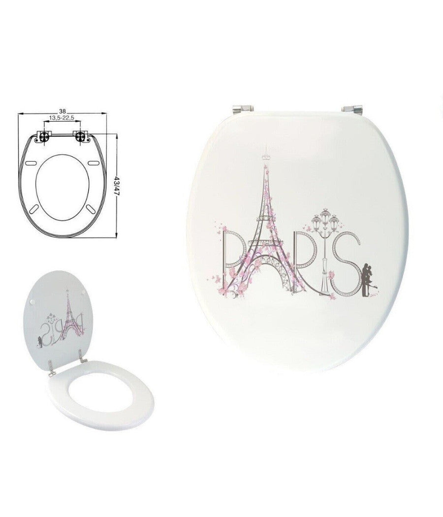 Sedile Copriwater Universale Per Bagno Copri Wc Water In Legno Mdf 19" 87098         3,5