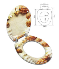 Sedile Copriwater Universale Per Bagno Copri Wc Water In Legno Conchiglie 52896         3,5