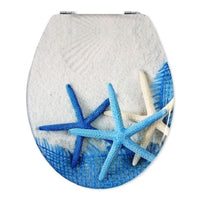 Trade Shop - Sedile Copriwater Universale Per Bagno Copri Wc Water In Legno Stelle Marine -        3,5