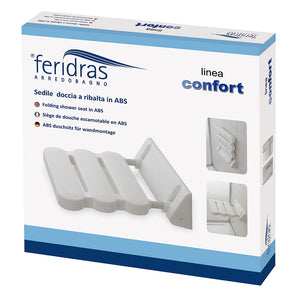 Sedile doccia a muro ribaltabile in alluminio bianco portata max 100 kg