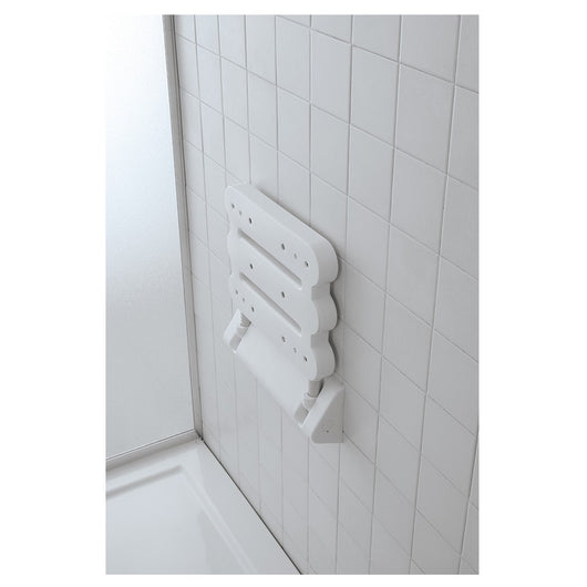Sedile doccia a muro ribaltabile in alluminio bianco portata max 100 kg