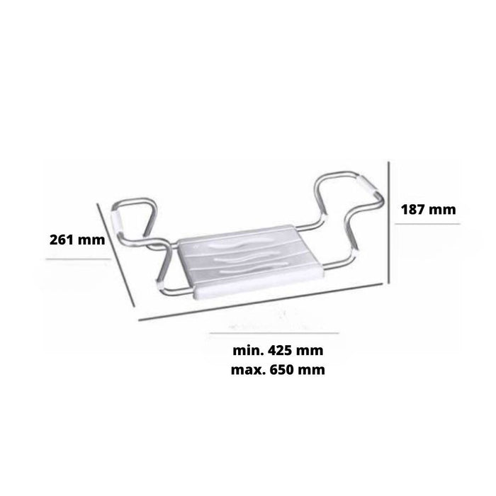 Sedile estensibile per vasca KV03 capacità di carico 150 kg colore bianco
