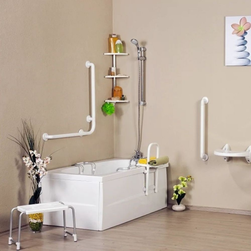 Sedile pieghevole a muro per disabili colore bianco