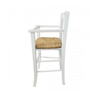 Sediolone bimbo 708 legno bianco e seduta paglia