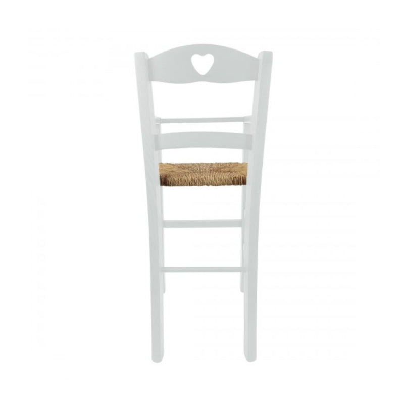 Sediolone bimbo 708 legno bianco e seduta paglia