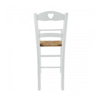 Sediolone bimbo 708 legno bianco e seduta paglia