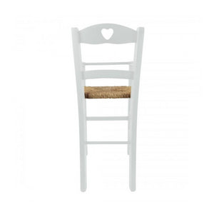 Sediolone bimbo 708 legno bianco e seduta paglia