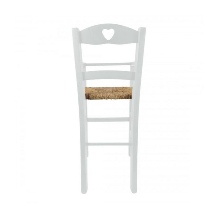 Sediolone bimbo 708 legno bianco e seduta paglia