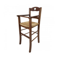 Sediolone bimbo 708 legno noce e seduta paglia