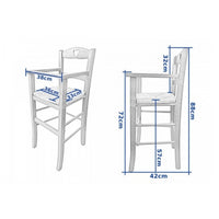 Sediolone bimbo 708 legno noce e seduta paglia
