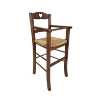 Sediolone bimbo in legno noce e seduta paglia 708