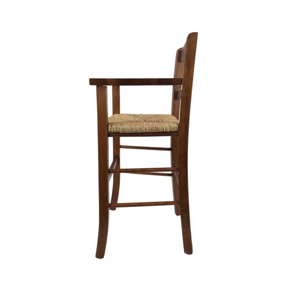 Sediolone bimbo in legno noce e seduta paglia 708