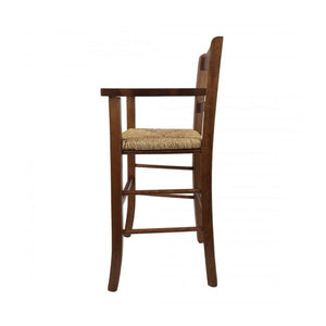 Sediolone bimbo in legno noce e seduta paglia 708