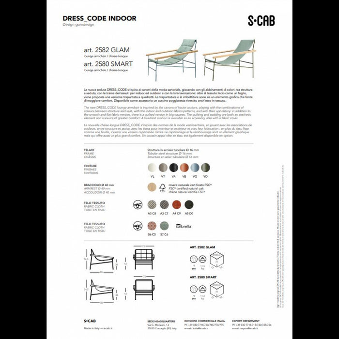 SEDUTA DRESS CODE GLAM PER INDOOR MADE IN ITALY SCAB DESIGN