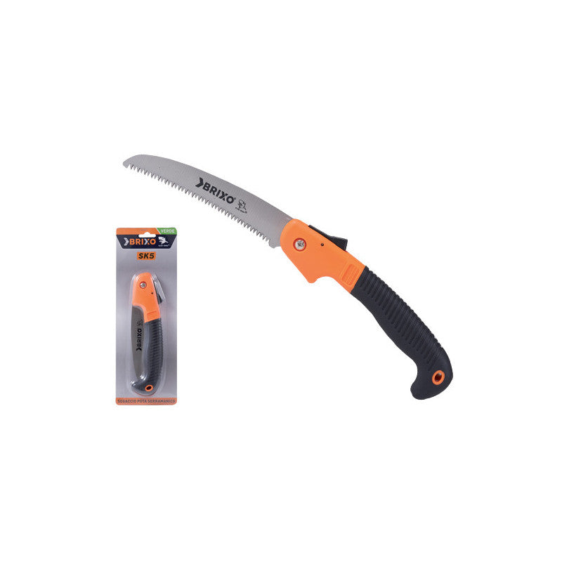 Segaccio pota 18 cm Brixo Soft Grip – lama curva SK5 – presa antiscivolo