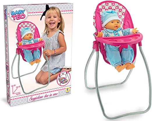 Seggiolone Bambole Giocattolo Reborn Bambolotto eggiolone Sedia da Pranzo Modello in Miniatura Seggiolone da Pranzo