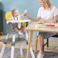 Seggiolone per neonati con imbracatura a 5 punti cuscino rimovibile, Seggiolone per bambini convertibile Giallo-Seggioloni