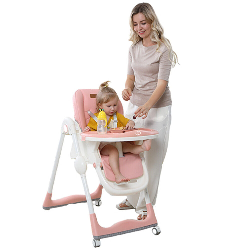 Seggiolone Pappa Wizy Easy 0 - 36 Mesi Chiusura Salvaspazio e Altezza Regolabile -Rosa