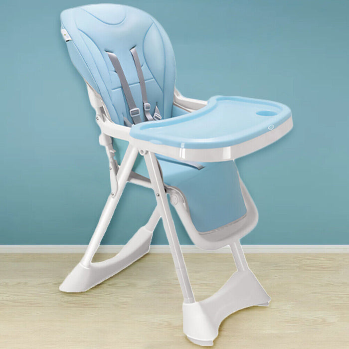 Seggiolone Pappa Wizy Happy 0 - 36 Mesi Chiusura Salvaspazio e Altezza Regolabile Celeste