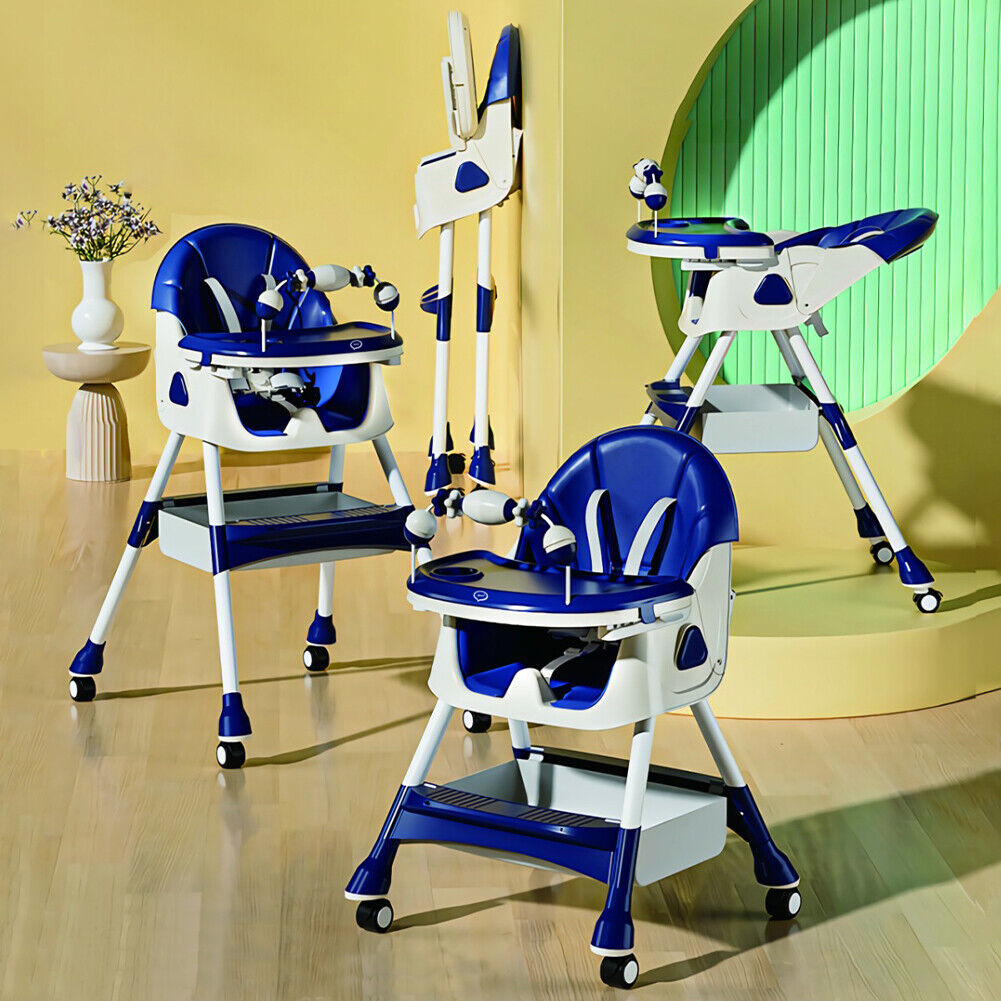 Seggiolone Pappa Wizy Pro 3 in 1 da 0 - 36 Mesi Evolutivo con Chiusura Salvaspazio-Blu