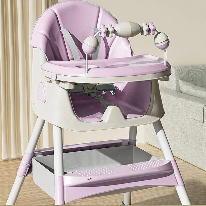 Seggiolone Pappa Wizy Pro 3 in 1 da 0 - 36 Mesi Evolutivo con Chiusura Salvaspazio-Rosa