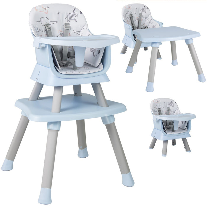 Seggiolone per neonati con imbracatura a 5 punti cuscino rimovibile, Seggiolone per bambini convertibile Blu-Seggioloni