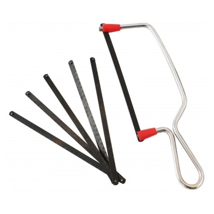 Trade Shop - Seghetto Per Metallo Manuale Lama 15cm Archetto In Acciaio Con 2 Lame Ricambio -