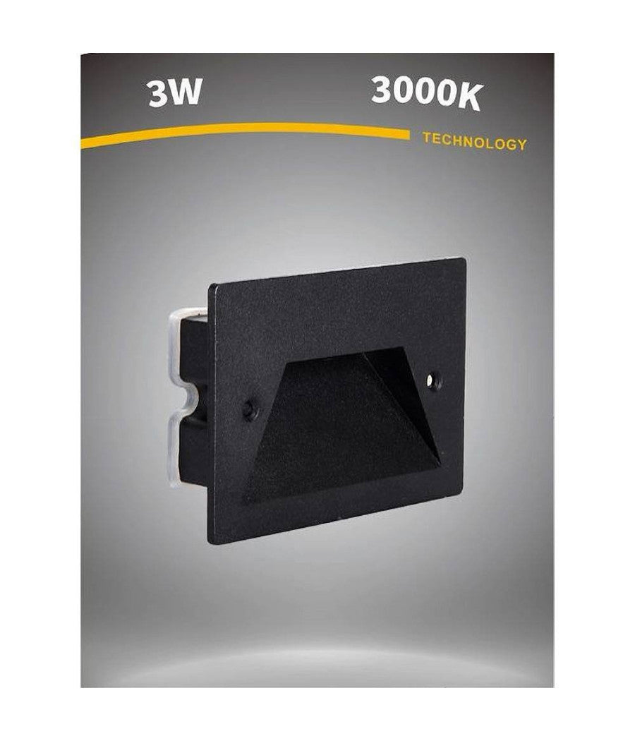 Segnapasso A Led 3 W Faretto Applique Luce Fredda Calda Naturale Ip65 Es49 Nero  -bianco Caldo      -