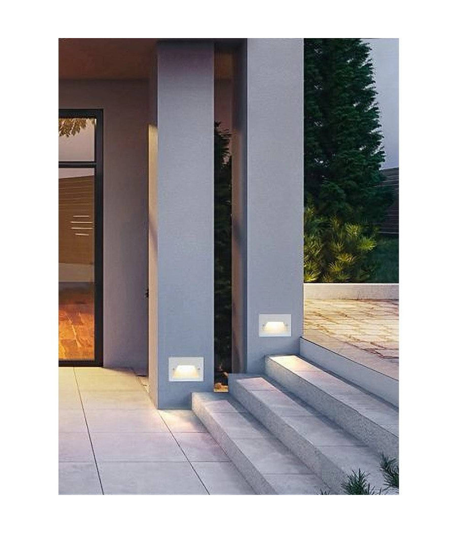 Segnapasso A Led 3w Faretto Applique Bianco Luce Fredda Calda Naturale Ip65 Es49  -bianco Caldo      -