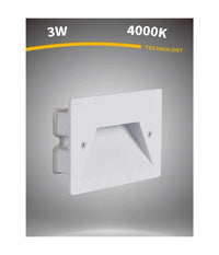 Segnapasso A Led 3w Faretto Applique Bianco Luce Fredda Calda Naturale Ip65 Es49  -bianco Naturale      -
