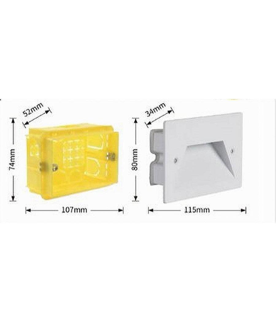 Segnapasso A Led 3w Faretto Applique Bianco Luce Fredda Calda Naturale Ip65 Es49         