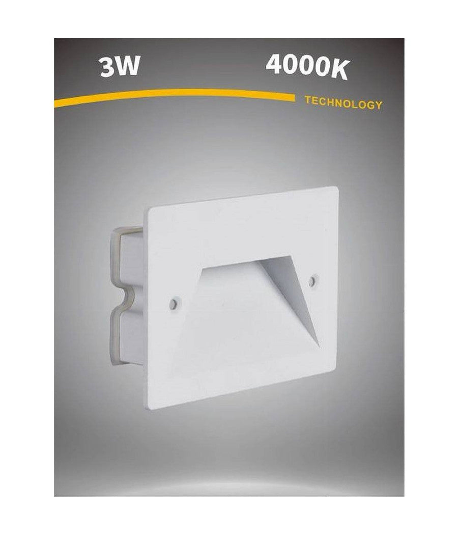 Segnapasso A Led 3w Faretto Applique Bianco Luce Fredda Calda Naturale Ip65 Es49         