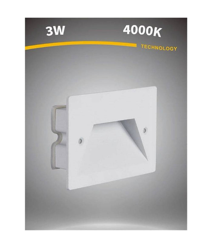 Segnapasso A Led 3w Faretto Applique Bianco Luce Fredda Calda Naturale Ip65 Es49         