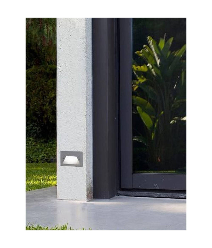 Segnapasso A Led 3w Grigio Faretto Applique Luce Fredda Calda Naturale Ip65 Es49         