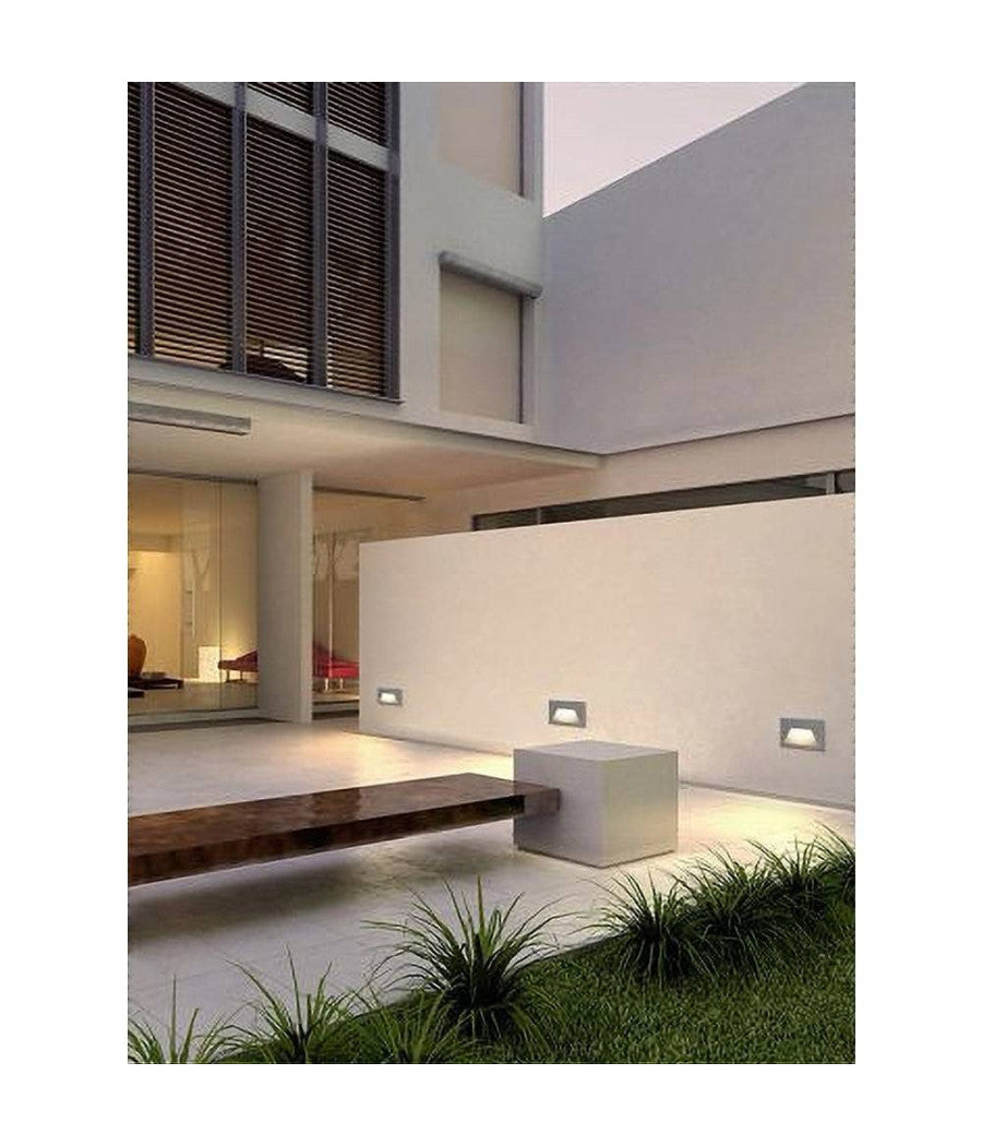 Segnapasso A Led 3w Grigio Faretto Applique Luce Fredda Calda Naturale Ip65 Es49         